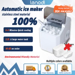 ⏰Today Only RM19.9⏰🔥Ready Stock🔥Ice maker Electric Commercial/Household Automatic SmartIce Making Machine 1.3L +6-10min